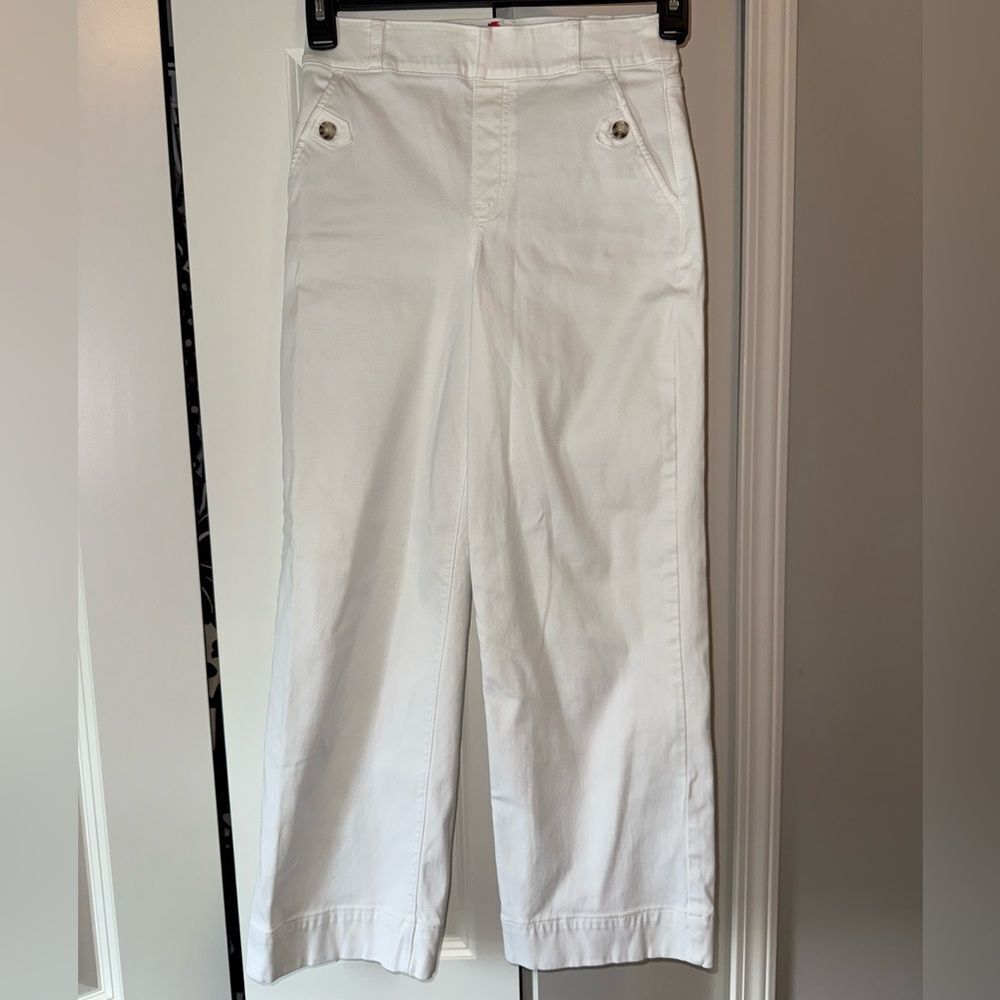 SPANX Stretch Twill Cropped Wide Leg Pants Women’s Size Small - Picture 2 of 11